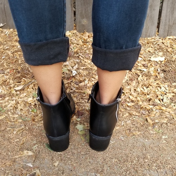 2/$50 Black Vegan Ankle Booties Boots - Picture 6 of 8
